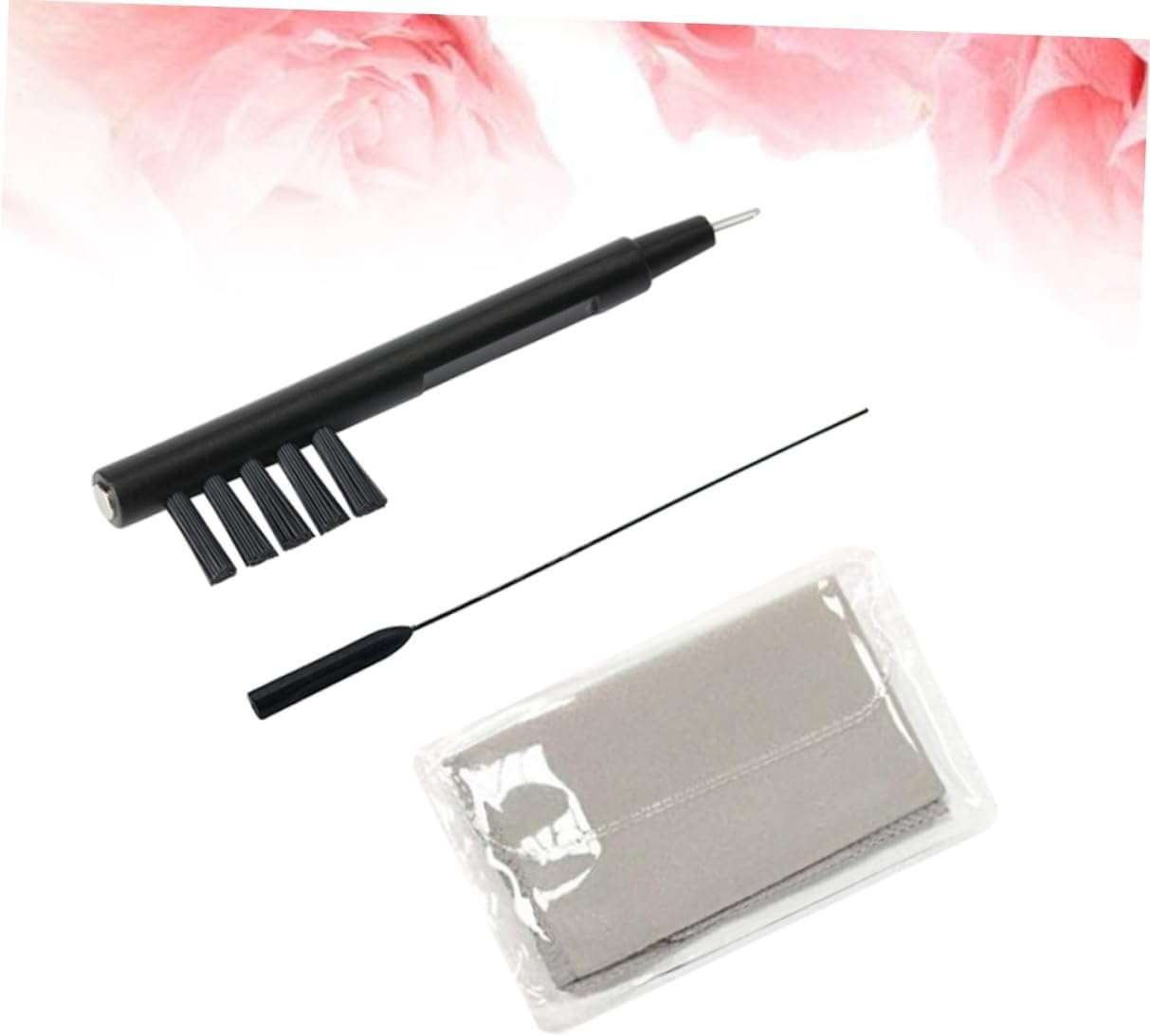 Ipetboom 3pcs Hearing Aid Cleaning Brush Cleaning Cloth Through Rod Hearing Aid Accessories Kit Random Color