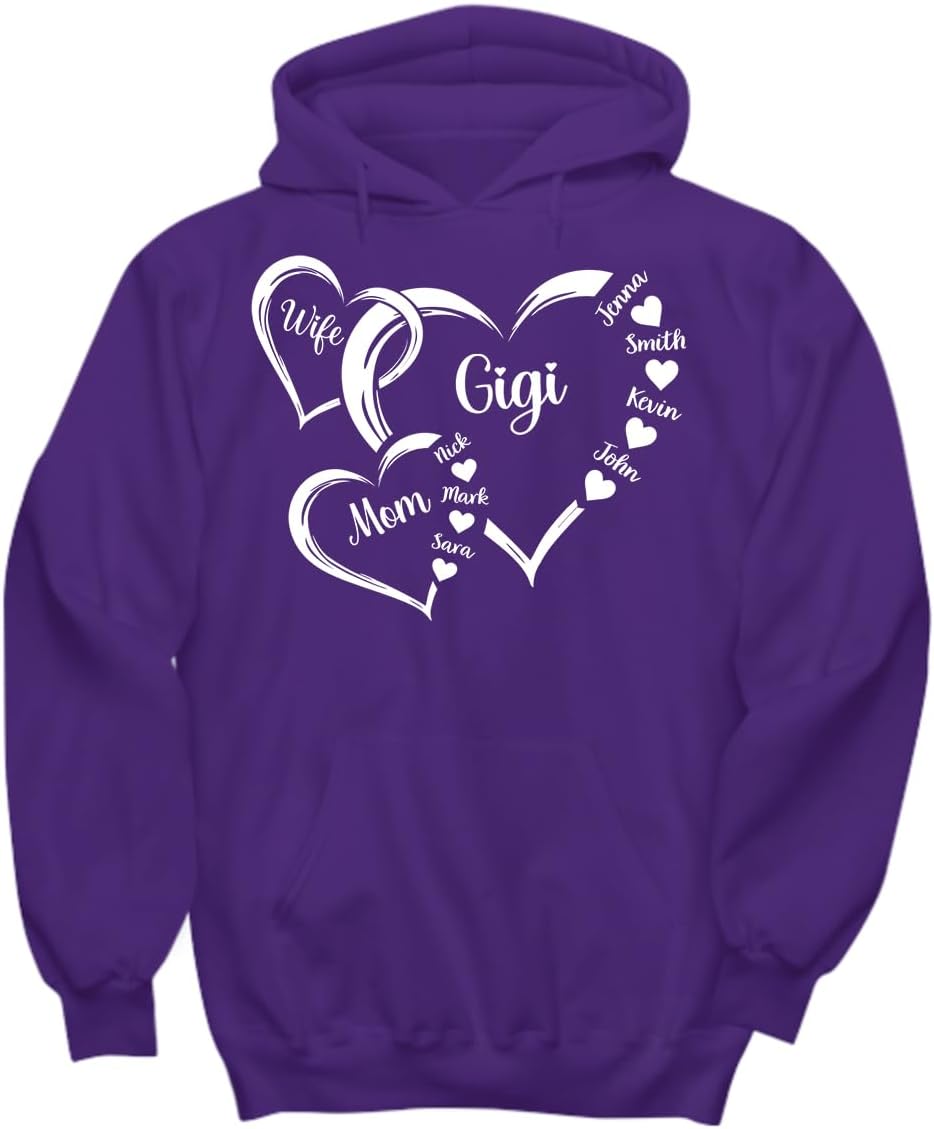 Custom Christmas Mother's Day Gigi Hoodie, Personalized Hoodie Gift For Grandma PT5808634GI - Image 4