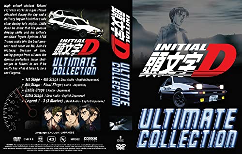 ANIME INITIAL D SEASON 1-6 + BATTLE STAGE + EXTRA STAGE + LEGEND 1-3 ENGLISH DUBBED - REGION FREE