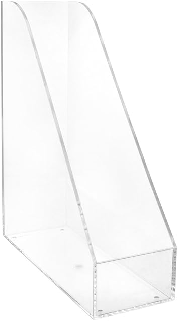 MAUL Stojak na biurko, organizer na papier, blok i czasopisma do DIN A4, stabilny, elegancki organizer na czasopisma, do biura, na biurko i regał, przezroczysty