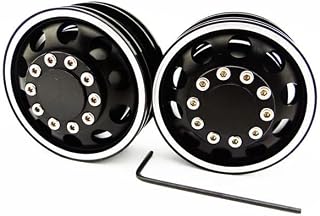 X Spede TTR114F01 Black Aluminum 1/14 Tamiya Tractor Front Wheel