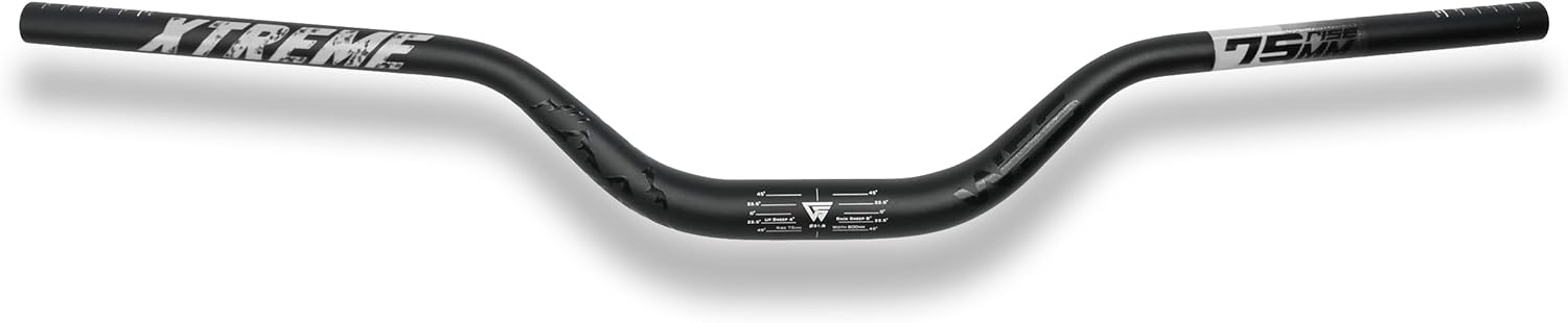 WFS Xtreme 31.8 x 800mm Handlebar 75mm Rise, Black x Silver