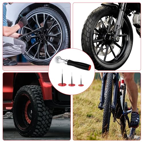 Voittozege Kit de ferramentas de reparo de pneu de 37 peças, incluindo 1 rolo de remendo de pneu e 3