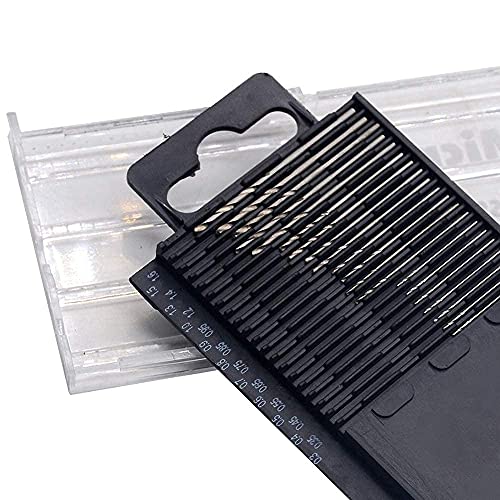 Image of SWISSO 0.3-1.6mm Shank Twist Drill Bit Set - Precision HSS 20PC Micro Bits DIY Kit for Rotary Hand Tools