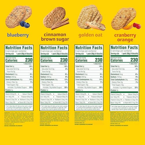 Image of belVita Breakfast Bars Biscuits Variety Pack, 4 Flavors, 30 Total Packs, 6 Boxes (4 Biscuits Per Pack)