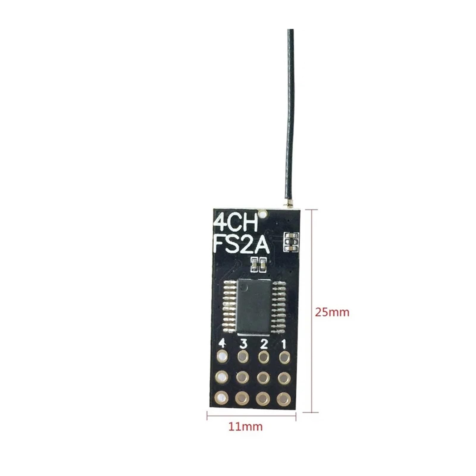 Miniodbiornik kompatybilny z FS2A 4CH AFHDS 2A, wyjście PWM kompatybilne z Flysky I6 I6X I6S/FS-i6, nadajnik FS-i6X, 1/2/5 jednostek. (Color : 2 pieces)