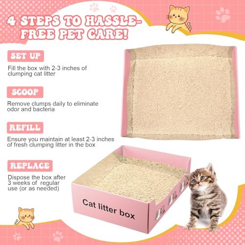 Paquete de 10 areneros desechables para gatos, tamaño mediano miniatura 5
