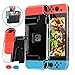 HEYSTOP Carcasa Compatible con Nintendo Switch, Funda Nintendo Switch con Protector de Pantalla para Nintendo Switch Console y Grip con 6 Agarres para el Pulgar