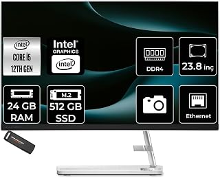 LENOVO IdeaCentre 24IAP7 i5 12450H 24GB 512GB SSD 23.8" FHD FDOS Beyaz All in One Bilgisayar