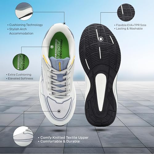 Buy Red Tape Athleisure Shoes for Men |Cultured Round-Toe Shape & Cushioning Technology Grey/Blue at Amazon.in - Image 4