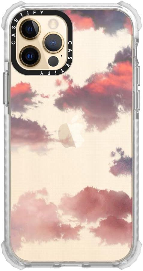 CASETiFY Ultra Impact Case for iPhone 12 / iPhone 12 Pro - Clouds (Red) - Clear Frost