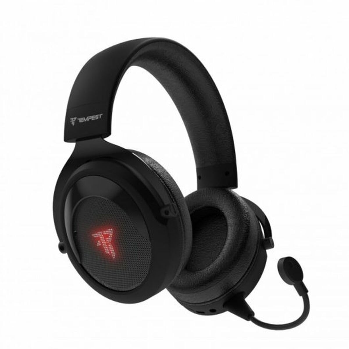 Tempest Emperor Cascos Gaming Inalámbricos con Micrófono, PC/PS5/Switch, Luz RGB, Wireless, Sonido Envolvente, Cascos Gamer Negros