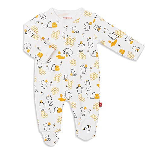 Image of Magnetic Me Footie Pajamas - 100% Organic Cotton Baby Pajamas - Quick Magnetic Fastener Sleeper for Baby Boy and Girl