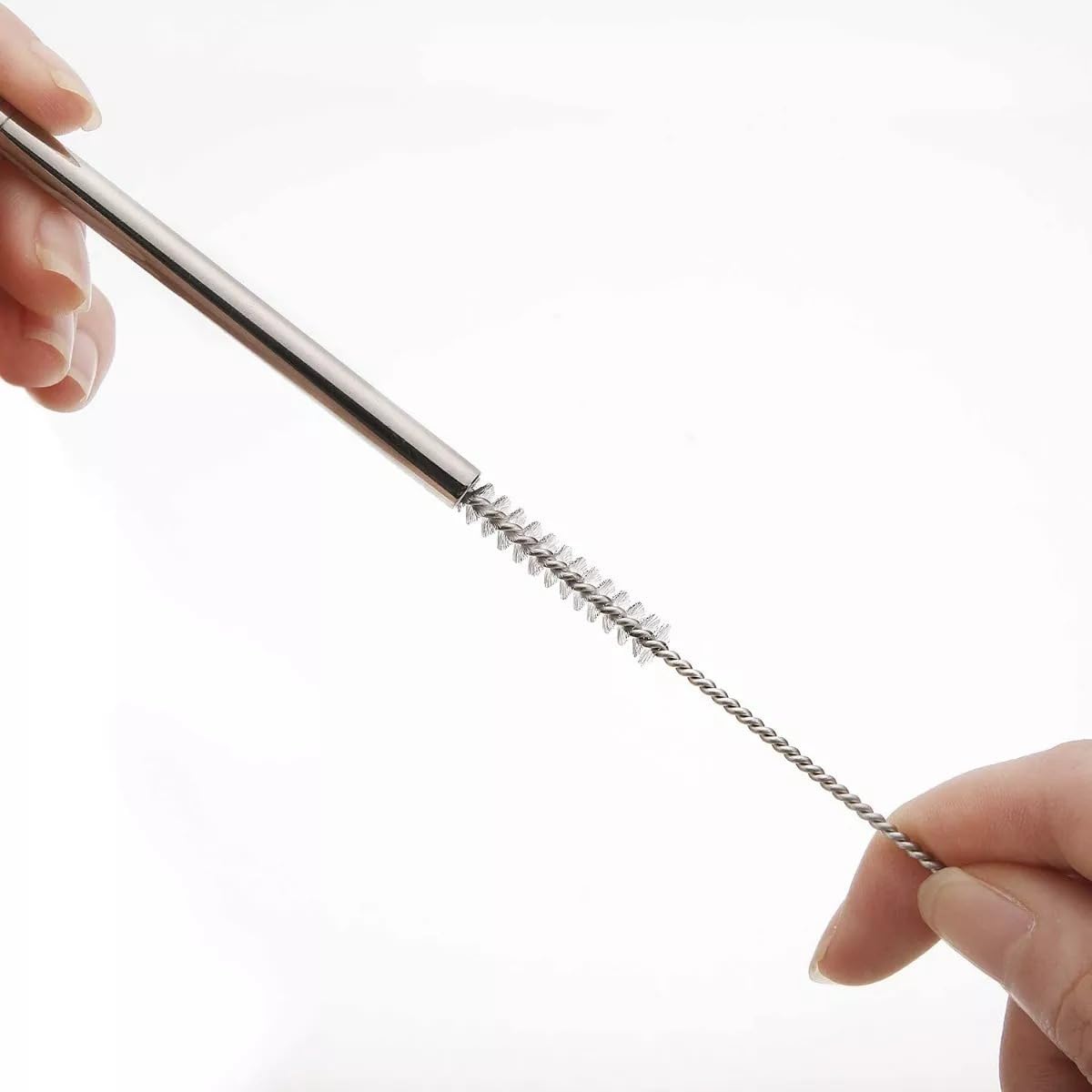 Canudo Inox Reutilizável Ecológico 10 Unidades 5 Retos 5 Curvos + Escova