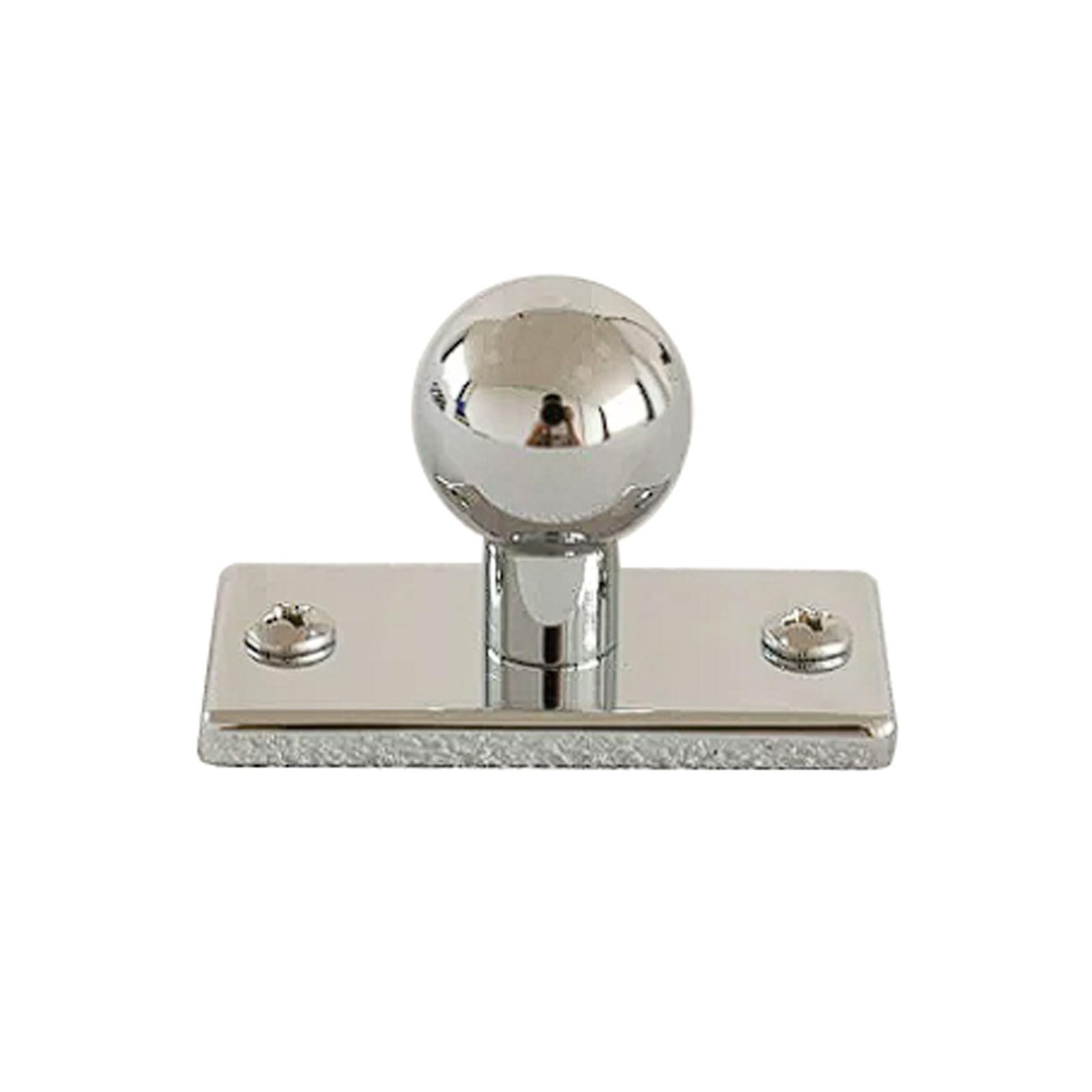 Chenhoju Bright Silver Brass Cabinet Door Pulls With Spherical Design Double-Hole Rectangular Base For Wardrobe And Drawer Hardware Cabinet Pulls(,S)