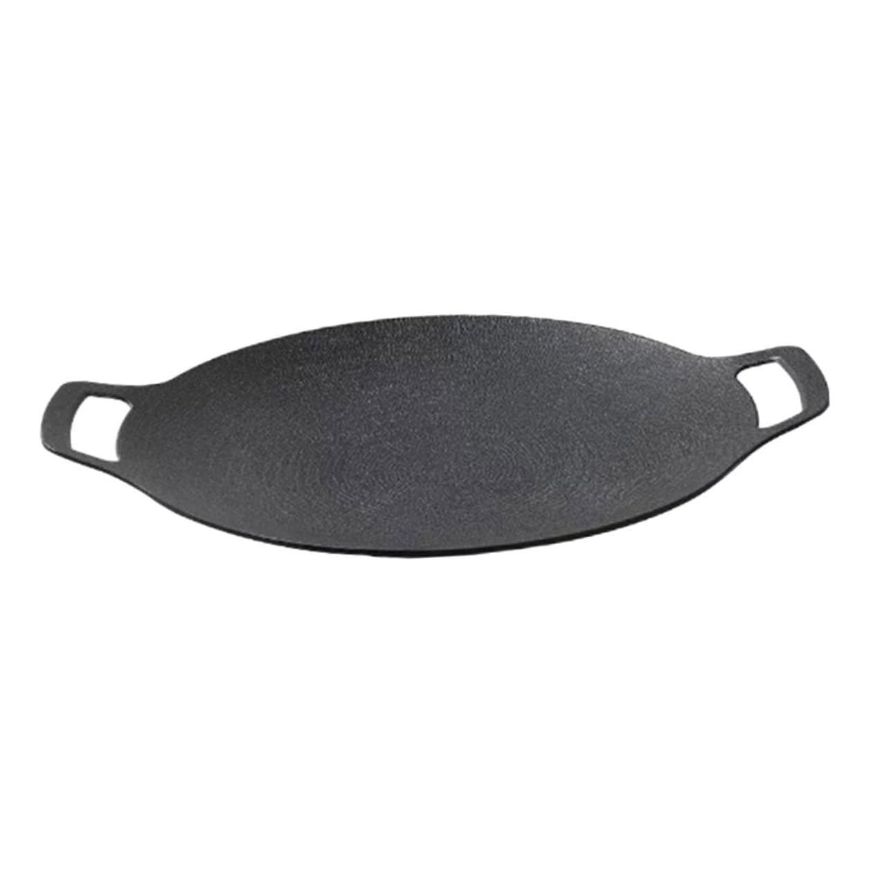 BETOOKY Piastra Grill in Ferro per Barbecue e Campeggio Manico | Uso Domestico e Vacanze in Famiglia, Ampia Superficie per Carne e Verdure, Finitura senza Sbavature
