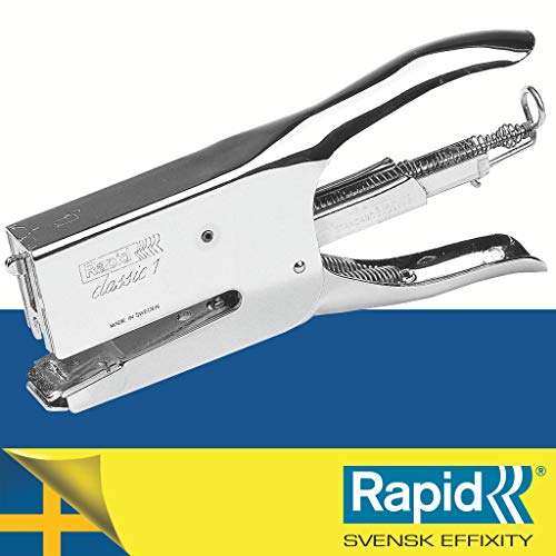 Rapid 10510628 Heftzange K1, Metall, 50 Blatt, Heftklammerntyp 24, Blisterverpackung, chrom