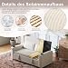 JUMMICO Schlafsofa 2 Sitzer klein Sofa mit Schlaffunktion Schlafcouch Ausziehbar mit Kissen Couch Cord-Bezug mit Getränkehalter Klappsofa Für Wohnzimmer Schlafzimmer,69 x 141 x 88 cm,Beige