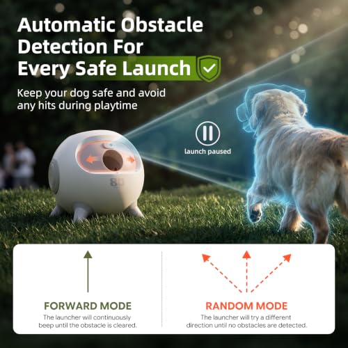 uahpet Automatic Ball Launcher for Dogs with Obstacle Detection, 3Balls by uahpet - Used condition - Image 2