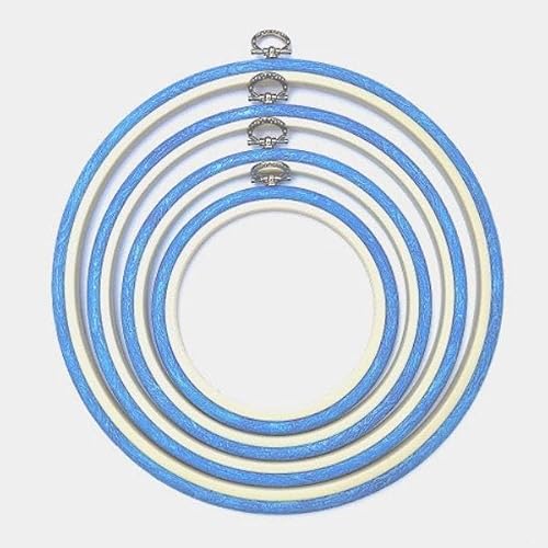 Luca-S Blue Cross Stitch Round Hoop - Nurge Embroidery Hoop (, 3.70")