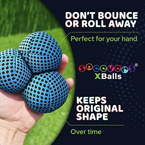 speevers Professional Juggling Balls Set: Soft, Durable, and Non-Slip for Beginners & Pros - Indoor & Outdoor Fun, Skill Development & Stress Relief - 3 Pack with Carry Bag (Blue 4.2 oz)