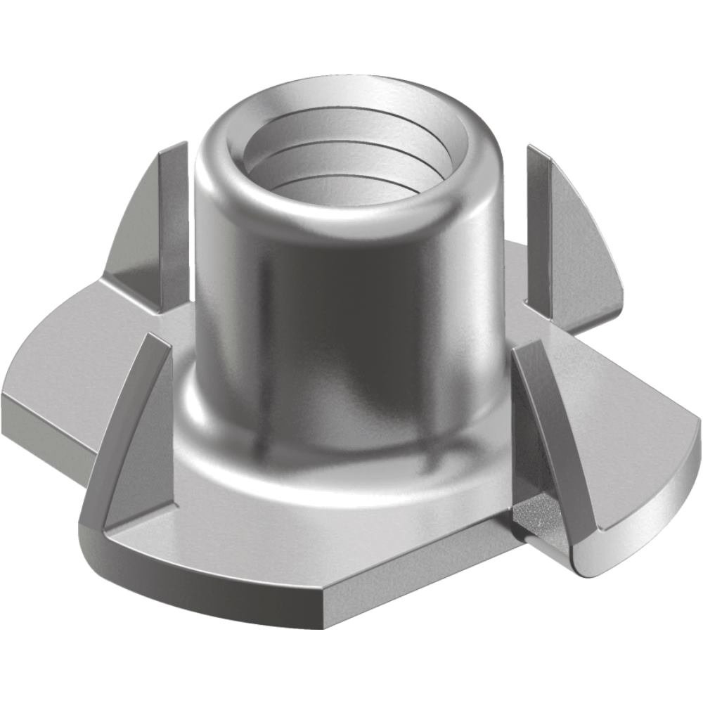 Confezione da 100 Dadi per legno – In acciaio inox A2 con 4 punte – M 6 X 9