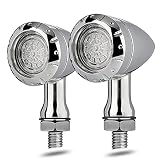 KICRY Motorcycle LED Turn Signals Bullet Blinker Heavy Duty Indicator Lights Amber Lens Universal fo