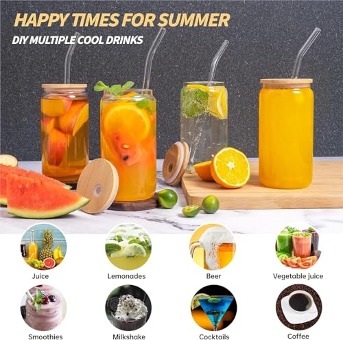 Image of Round Wave Cola Mug Can Sipper with Straw - 530ml Reusable Aesthetic Glass Tumbler for Juice, Milk, Smoothies, Iced Coffee, Tea, Water & More - Durable Drinking Cup (cococola with lid)