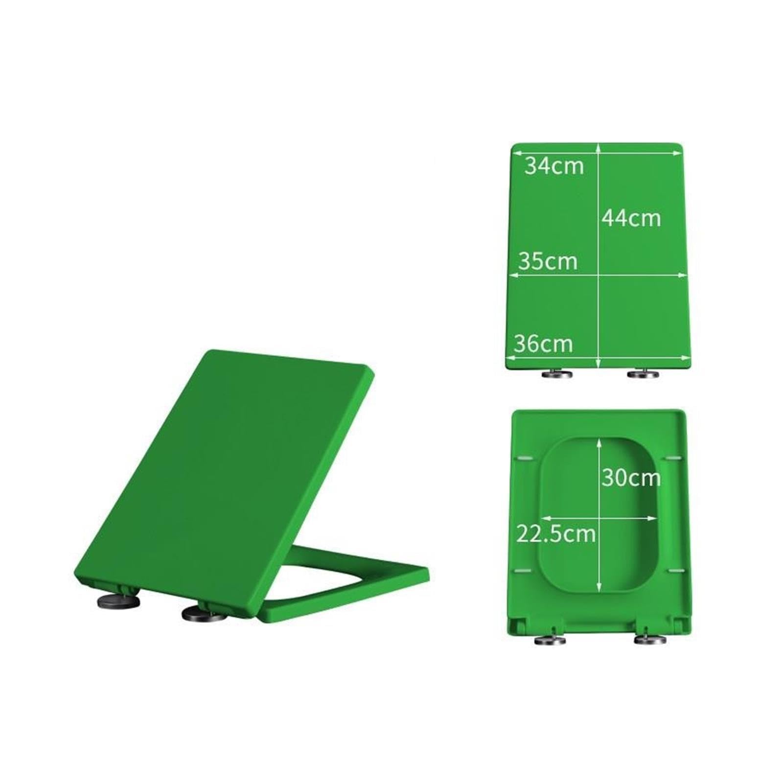 Asiento de Inodoro Rectangular con Cierre Suave y liberación rápida