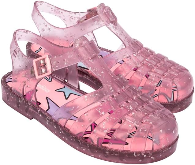 mini melissa Possession Fisherman Jelly Sandal for Toddlers and Girls – Adjustable Buckle Summer Sandals, Waterproof, Bubblegum Scent, Comfortable Beach, Play and Dress Shoes for All Day Wear