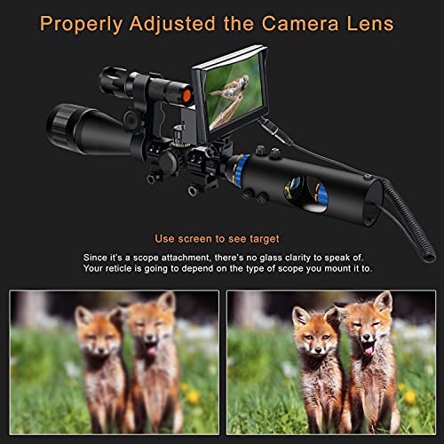 Bestsight Night Vision Scope,Diy Night Vision(Day And Night),Quick Installation Barrle,5" Display Screen With 5W 850Nm Infrared Illuminator,View 200M In Night,For 38-44Mm Eyepiece Scope（Optic Sight） #TOP5