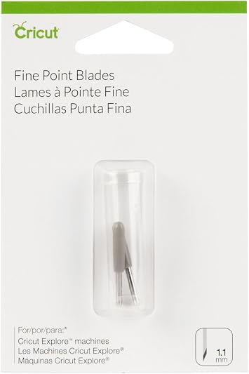Cricut Fine-Point Replacement Blades, Iron, Metal, 23 mm x 2 mm 2 ct