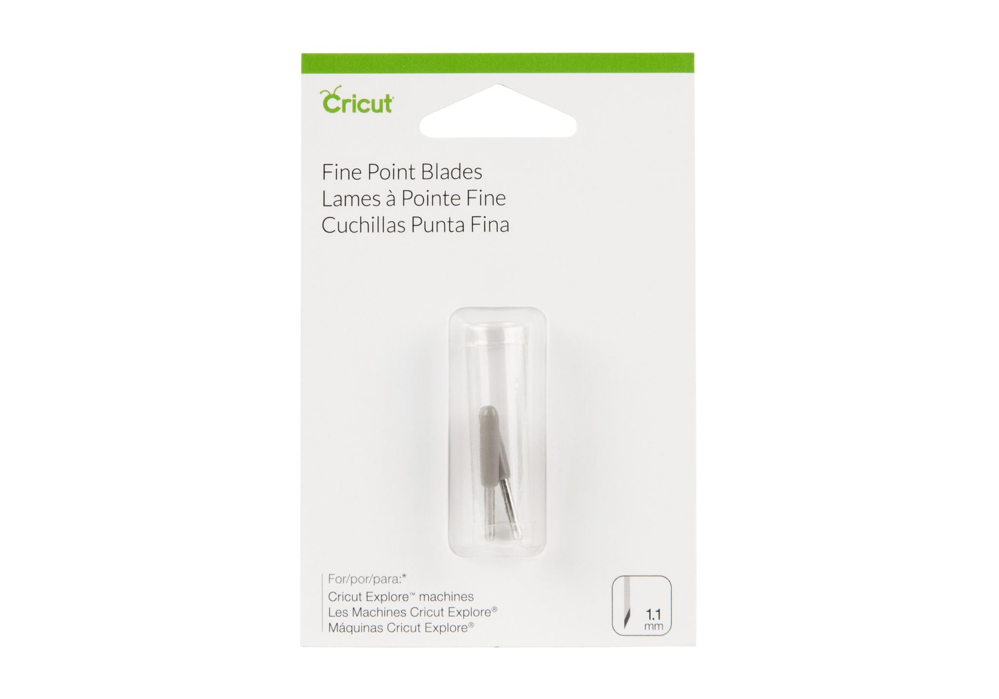 Cricut Fine-Point Replacement Blades, Iron, Metal, 23 mm x 2 mm (2 ct)