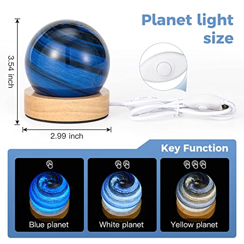 Supbri Bedside Lamp,3D Planet Lamp,‎Glass Moon Lamp 3 Light Models,Moon Night Light Gift For Girls Boys Kid Birthday Valentine's Day Gift (Setting Sun) #TOP1