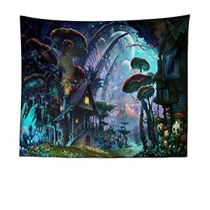 KaO0YaN Wandtapijt, wanddoek, tapijt, sprei, Indian Wall Hanging, Bed Sheet, Comforter Picnic Beach Sheet, Traumwaldhuis…