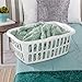 Sterilite 12-Pack Rectangular Laundry Basket, Plastic Clothes Hamper, 1.5 Bushel, White - Dirty Clothing Storage Organizer with Handles for Bedroom, Bathroom, and Closet