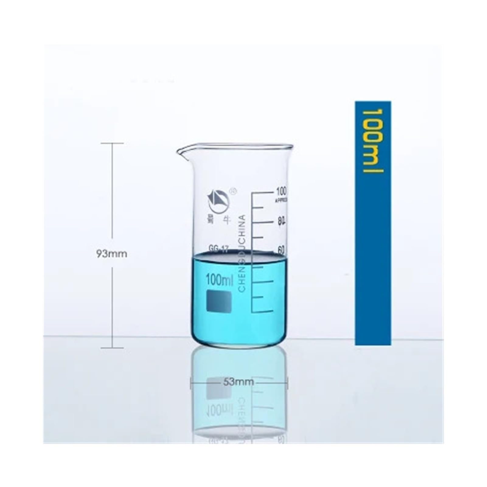 Becher graduato in Vetro borosilicato Alto da Laboratorio, in Forma Alta, Attrezzatura da Laboratorio(600mL 2pcs)