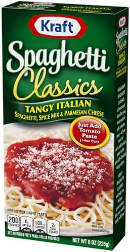 Kraft Spaghetti Classics Tangy Italian Spaghetti, Spices, & Parmesan Cheese Meal Mix, 8 oz Box - 5
