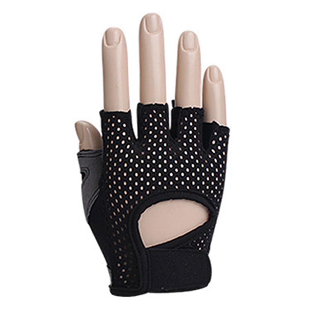 Sosoport 3 Pezzi Guanti Da Fitness Da Donna Con Design A Mezze Dita Guanti Da Allenamento Con Pesi Guanti Sportivi Per Allenamento - Palmo Nero L