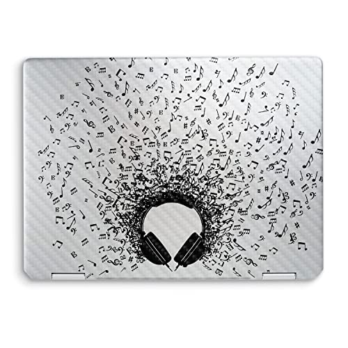 Image of MightySkins Carbon Fiber Skin Compatible with HP Spectre x360 14 inch (2022) Full Wrap Kit - Earworm | Protective, Durable Textured Carbon Fiber Finish | Easy to Apply | Made in The USA