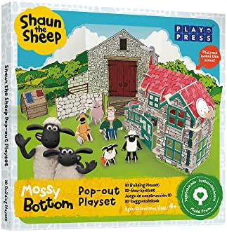Shaun The Sheep Mossy Bottom Pop-out Playset. Includes Farmers House, Characters