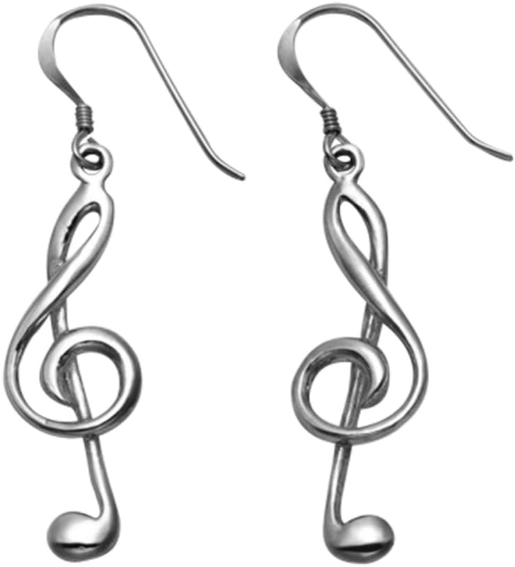 Sterling Silver G Clef French Wire Earrings