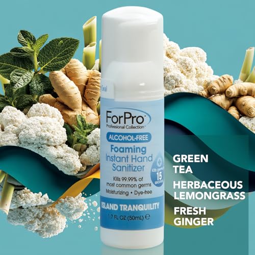 Image of ForPro Alcohol-Free Foaming Instant Hand Sanitizer, 1.7 Fl Oz - Moisturizing, Dye-Free Formula, Island Tranquility Scent