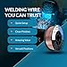 PGN Solid MIG Welding Wire - ER70S-6 .035 Inch - 10 Pound Spool - Mild Steel MIG Wire with Low Splatter and High Levels of Deoxidizers - For All Position Gas Welding