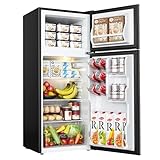 EUHOMY Mini Fridge with Freezer, 4.0 Cu.Ft Mini Refrigerator fridge, 2 door For Bedroom/Dorm/Office/Apartment - Food Storage or Cooling drinks, Black