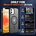 Pilaru Magnetic Case for iPhone 12 Mini/13 Mini [Compatible with MagSafe] 2X Screen Protector | Anti-Fingerprint, Shockproof, Skin-friendly Slim Fit Translucent for iPhone 12/13 Mini-Matte Black