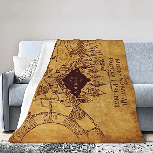 Pingfen Fleece Throw Blanket For Couch Sofa Or Bed, Mar-Auders Map Soft Fuzzy Plush Blanket, Luxury Flannel Lap Blanket, Super Cozy And Comfy For All Seasons #TOP5