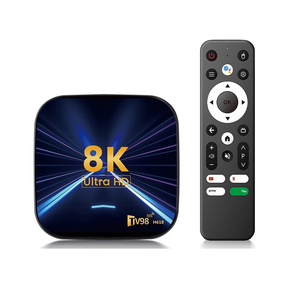 Decodificador Inteligente para Android TV 8K TV98 Allwinner H618 con WiFi Dual 2.4G y 5G HDR10, Reproductor Multimedia 2+16G, BT5.0, Enchufe de la UE.