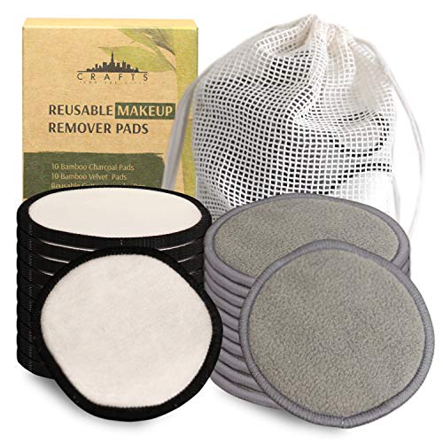 Reusable Makeup Remover Pads - Reusable Cotton Rounds for Face - Reusable Face Pads- Makeup Remover Pads Rounds Reusable- Reusable Bamboo Makeup Remover Pads- Reusable Cotton Pads Face-20 Pack