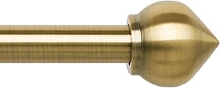 Gardinenstangen, antikes Messing, ausziehbare Gardinenstange, 76 cm bis 132 cm, verstellbare Vorhangschiene, 76,2 cm bis 132,1 cm, inklusive Stangen, Kugel-Endstücke, 3-teilige Halterungen,
